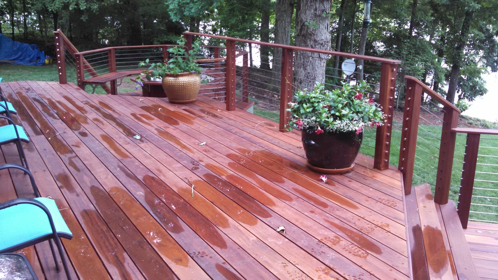 Ipe Cable Railing System Lake Gaston, NC Traditional Deck