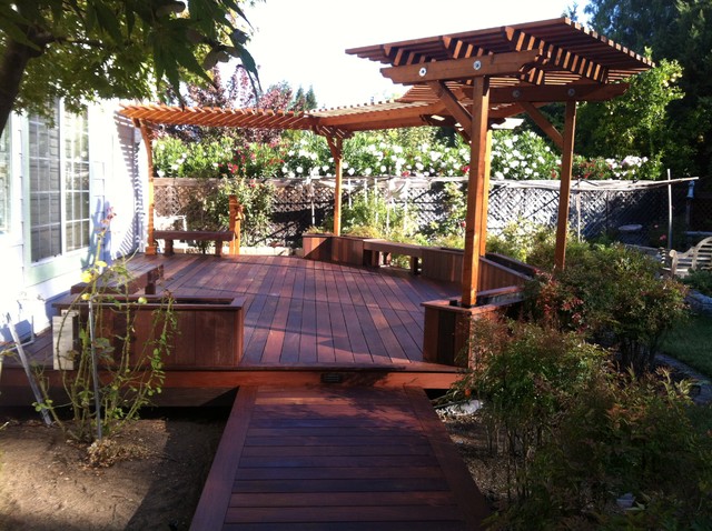 IPE Deck & Redwood Arbor - Classique - Terrasse en Bois - San Francisco ...