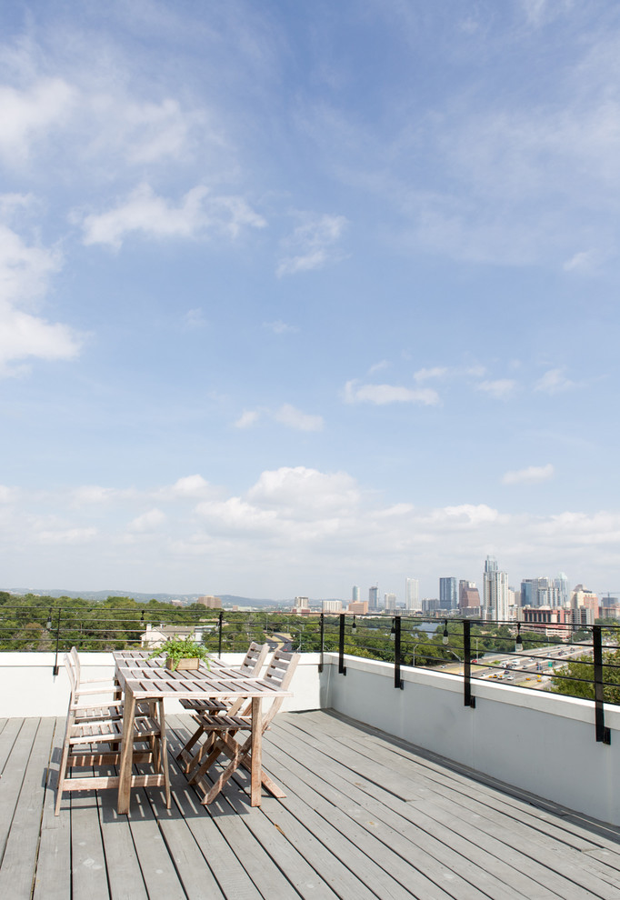 Unbedeckte Moderne Dachterrasse im Dach in Austin