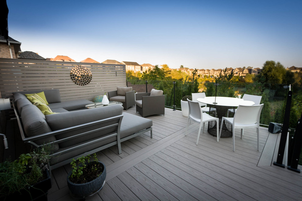 Photo of a medium sized contemporary back terrace in Toronto with no cover.