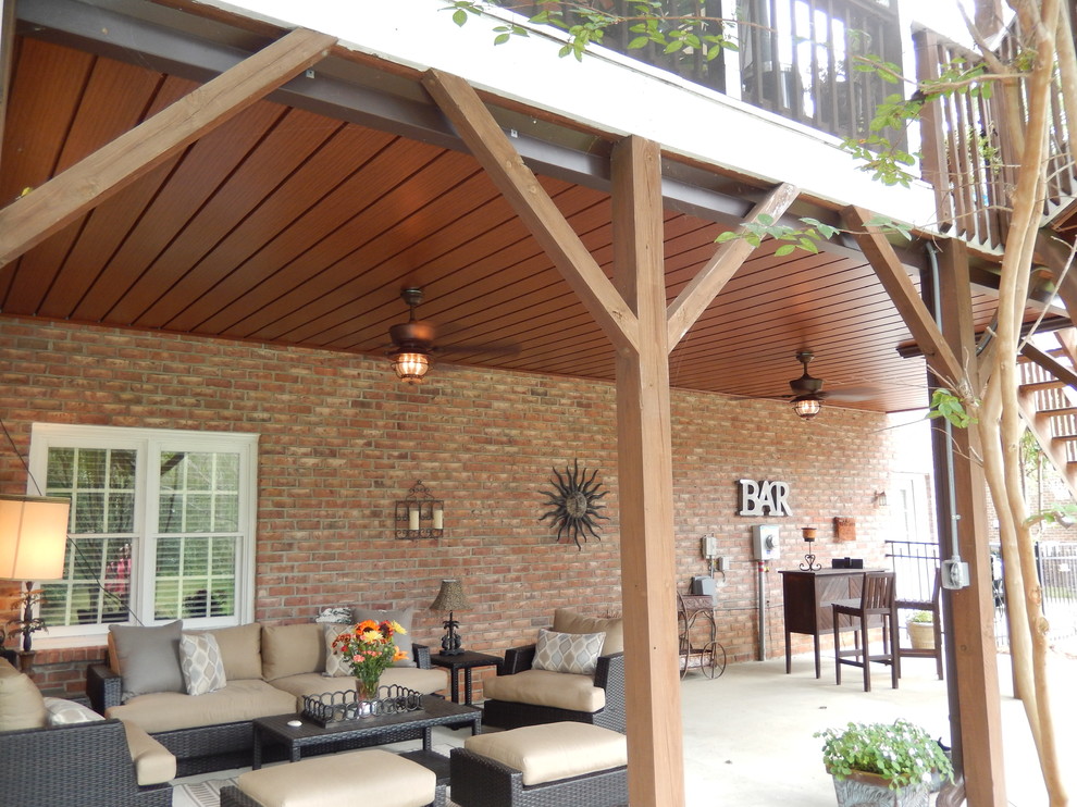 Lovely Wood Grain Waterproof Ceiling Area Below your Existing Deck