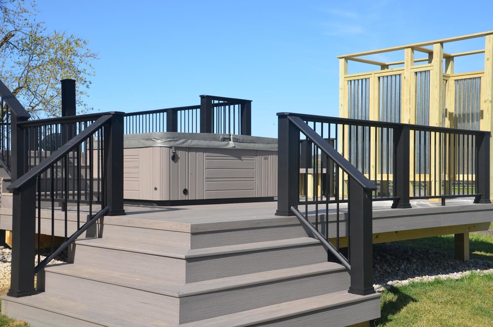 Low Maintenance Deck & Outdoor Shower Craftsman Deck Baltimore by Frontier Deck Builders