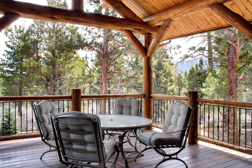 Luxury Log Home Rustic Deck Atlanta by Rocky Mountain Homes