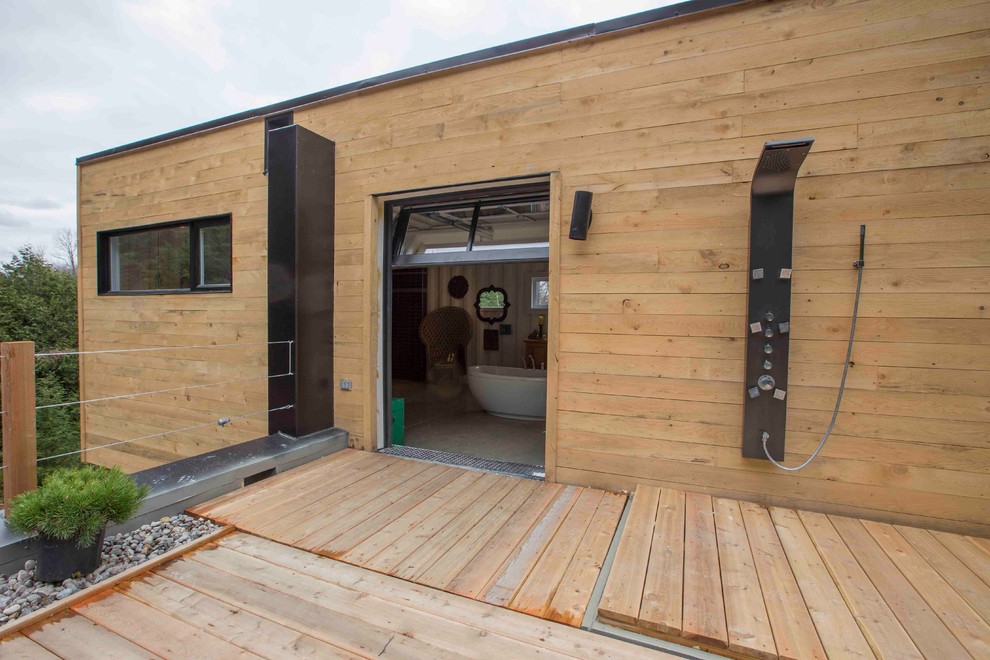 Idées déco pour une terrasse industrielle.