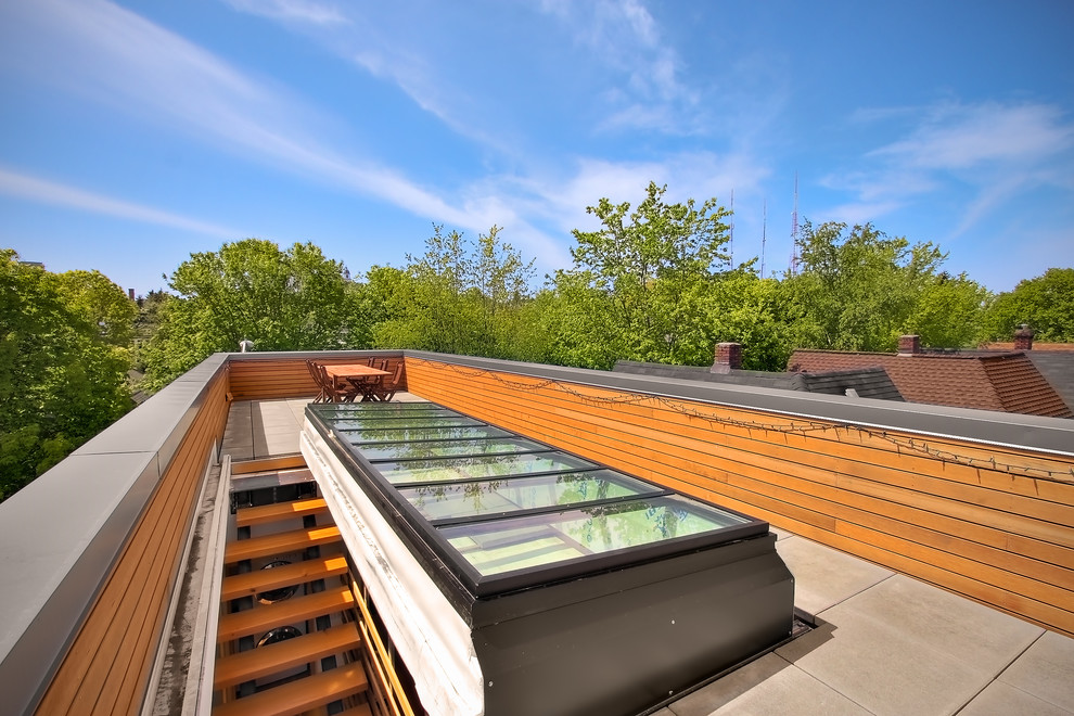 Idee per una terrazza contemporanea sul tetto e sul tetto