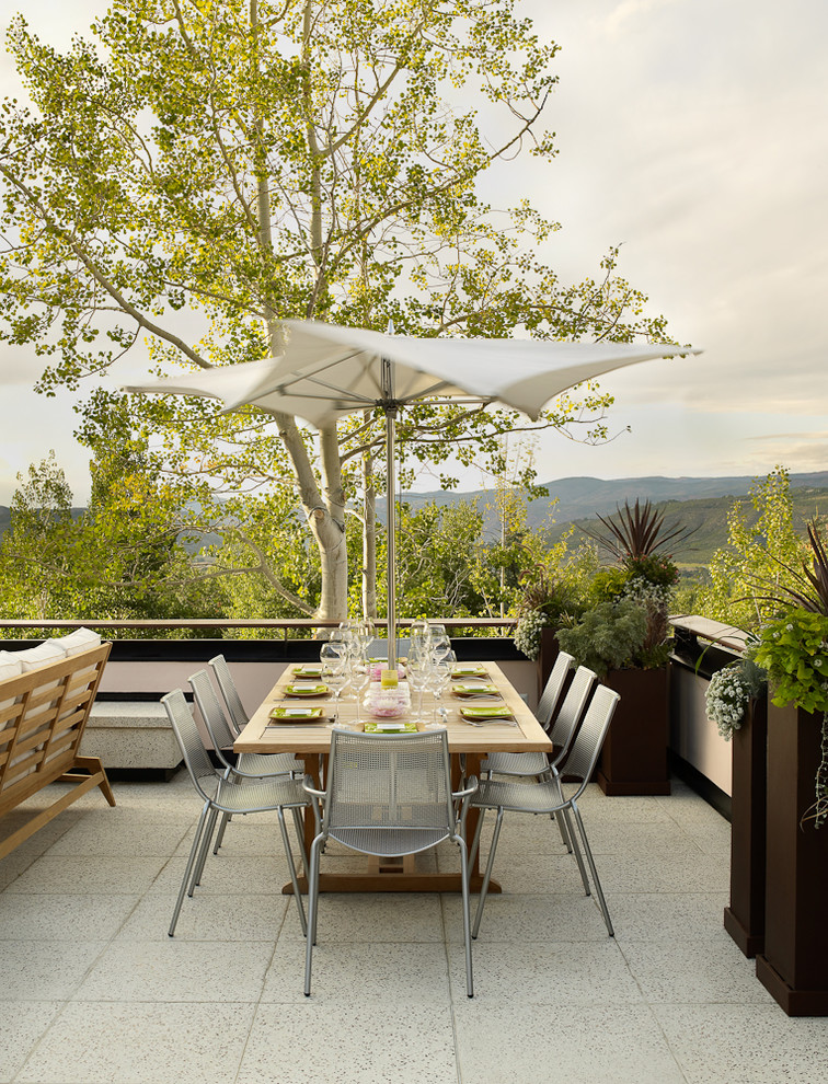Inspiration for a modern terrace in Denver.