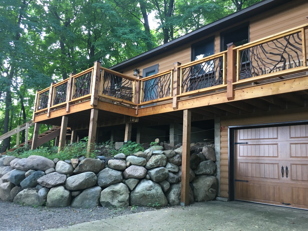 Minnesota Log Cabin Railing - Deck - Minneapolis - by Wood Railing | Houzz