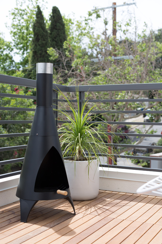 Modern Chiminea on Silverlake Deck Modern Deck Los Angeles by