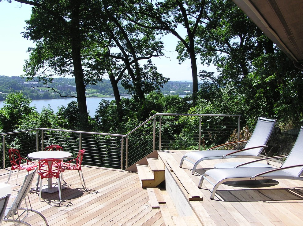 Deck - contemporary deck idea in New York with no cover