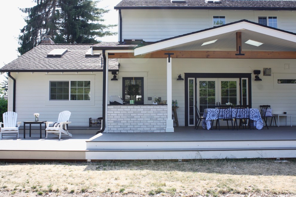 Modern Farmhouse Outdoor Living Space Farmhouse Deck Seattle by
