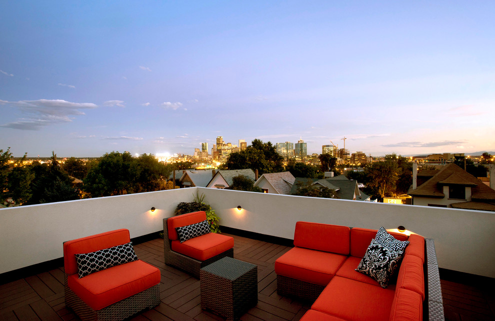 Inspiration for a medium sized contemporary roof terrace in Denver with no cover.