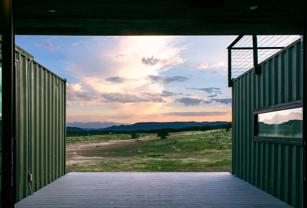 Modern Shipping Container Cabin Industrial Deck Denver by