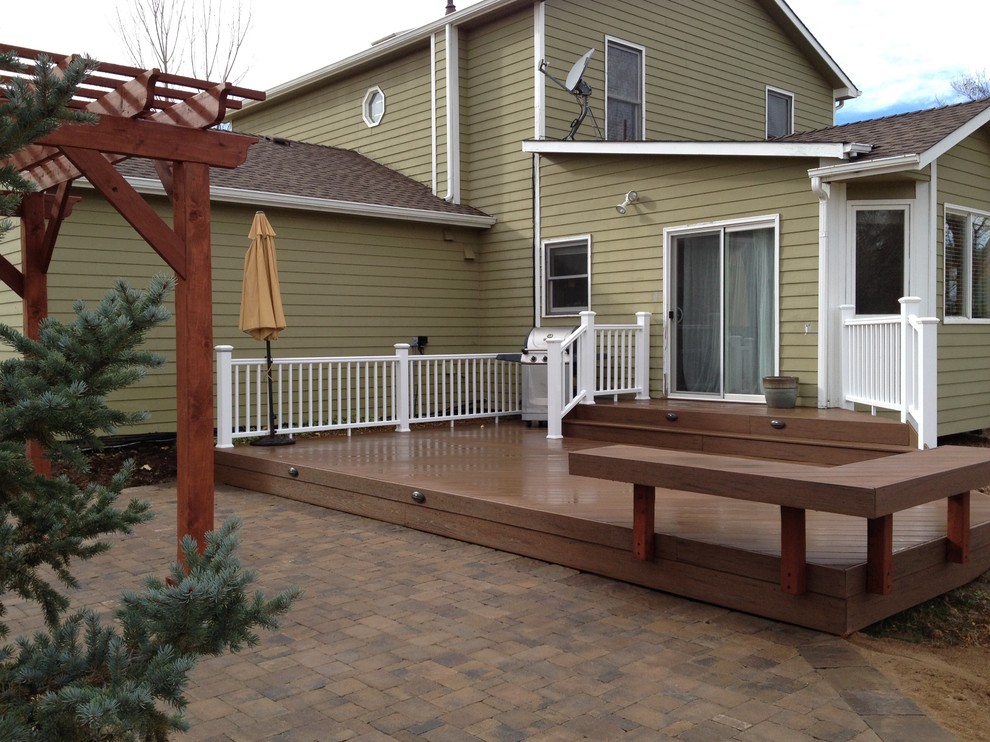 MultiLevel Deck and Paver Patio with Cedar Pergola, Lafayette Colorado