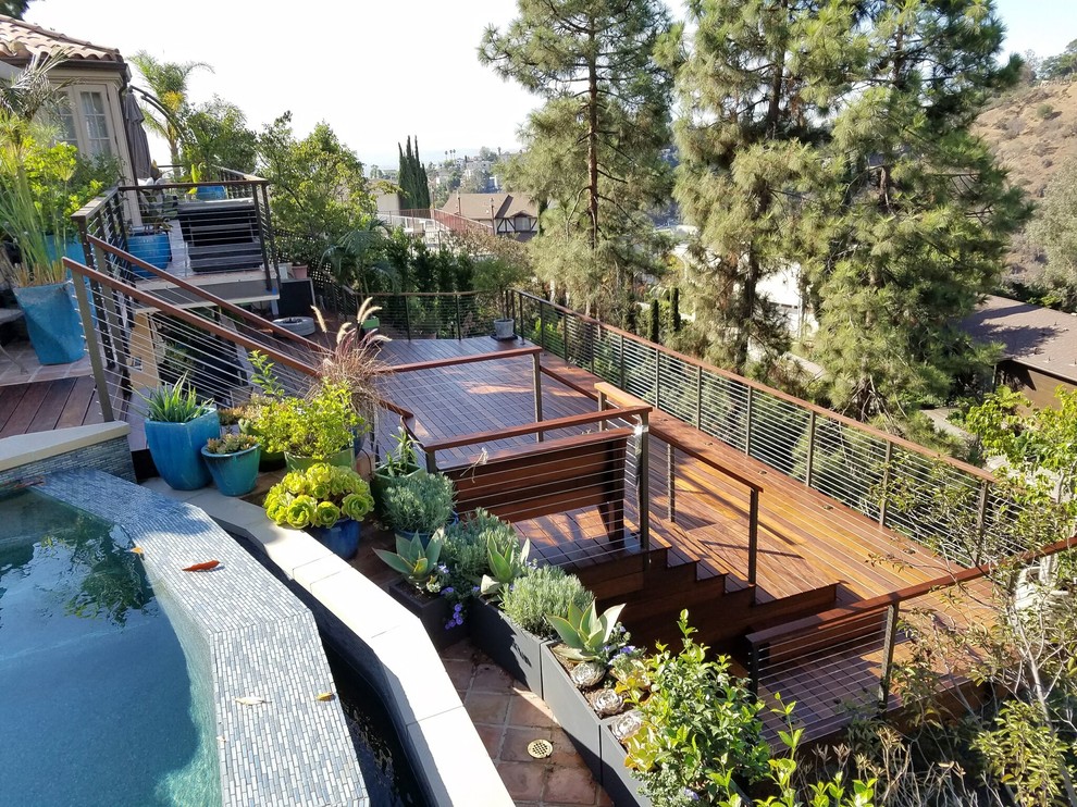 Multilevel Deck on Hillside in Mount Olympus Contemporary Deck