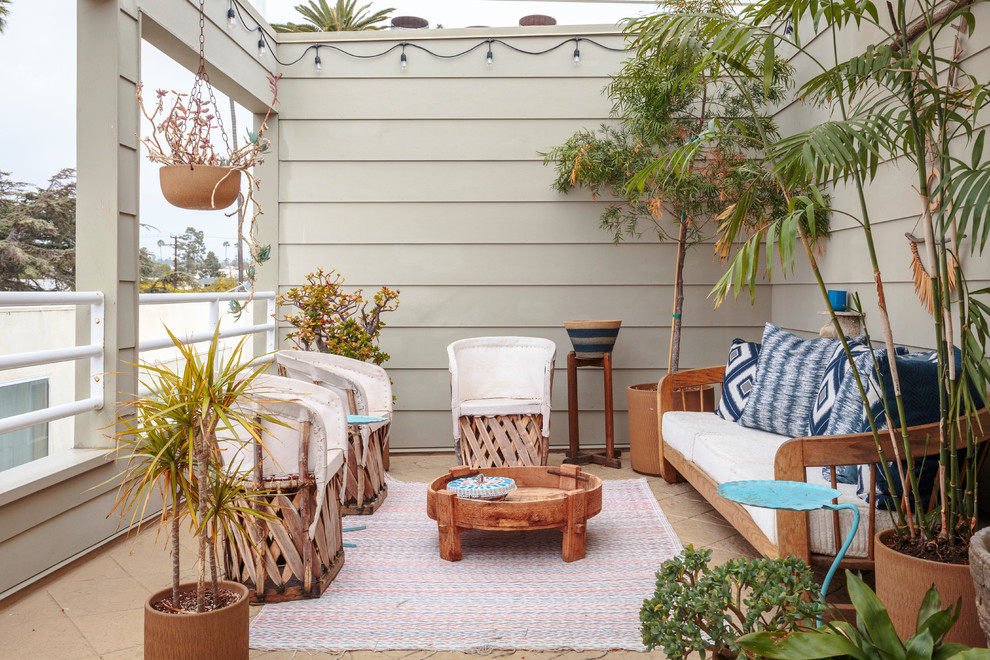 Deck - coastal rooftop deck idea in Los Angeles with no cover
