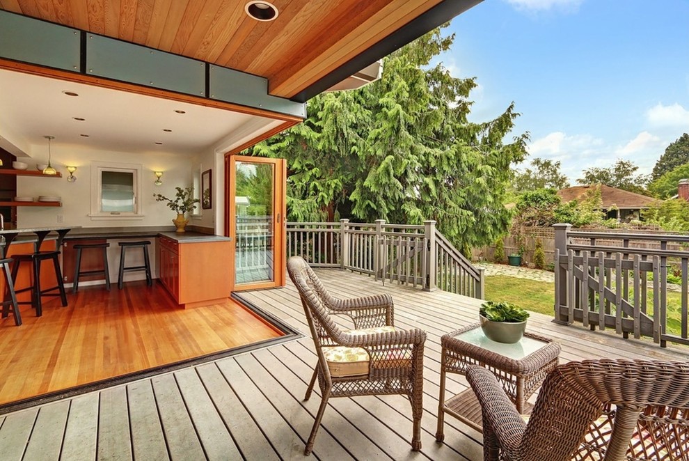 Réalisation d'une terrasse arrière design.