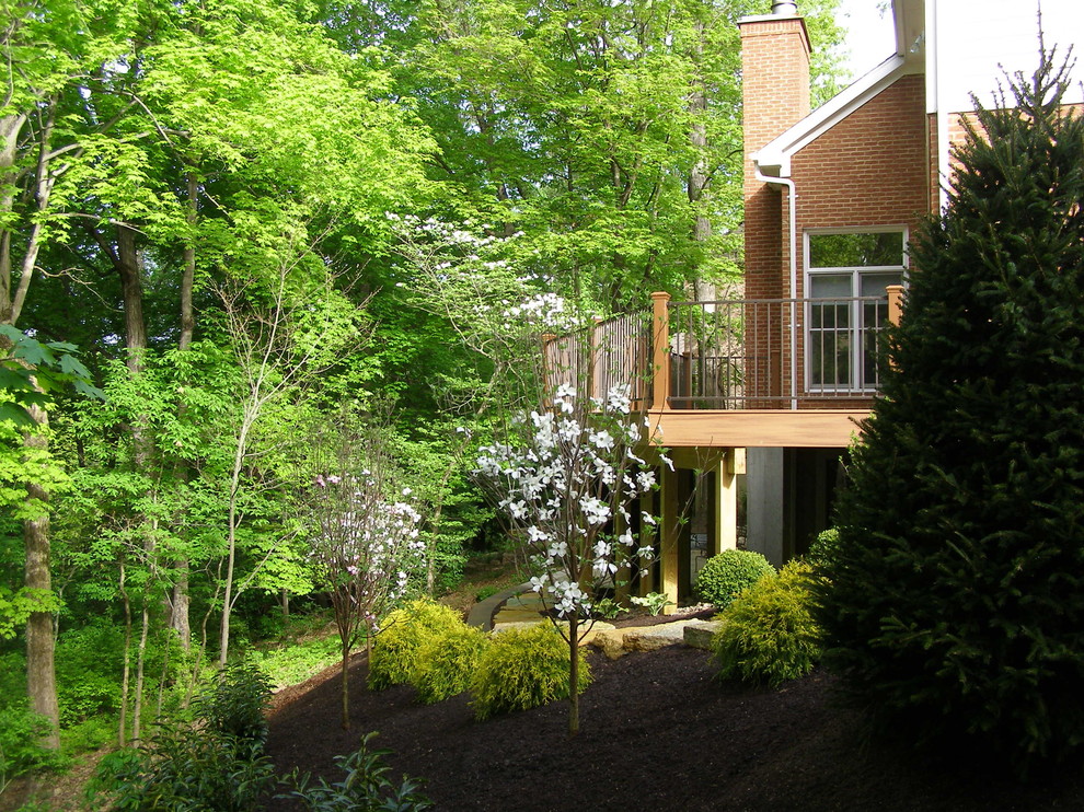 Imagen de terraza moderna en patio trasero