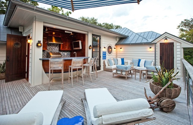 Nautical Theme Beach House - Beach Style - Deck - Jacksonville - by Howser  Enterprises