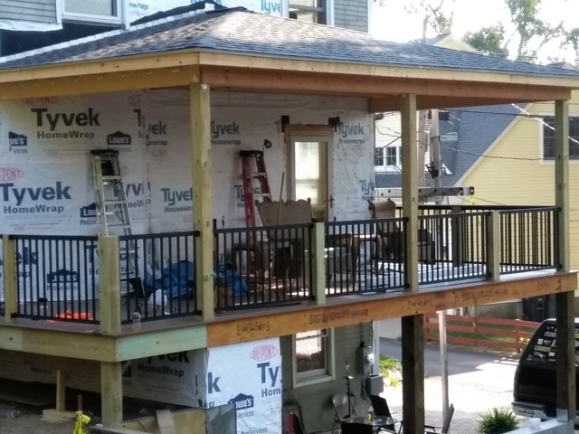 NEW DECK/CARPORT WITH HIP ROOF - Traditional - Terrace - Providence - by  ST. ANGELO CONSTRUCTION | Houzz IE