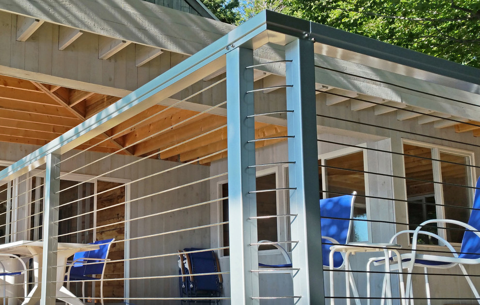 Newington, CT Natural Aluminum Cable Railing Overlooking Water Industrial Deck Seattle
