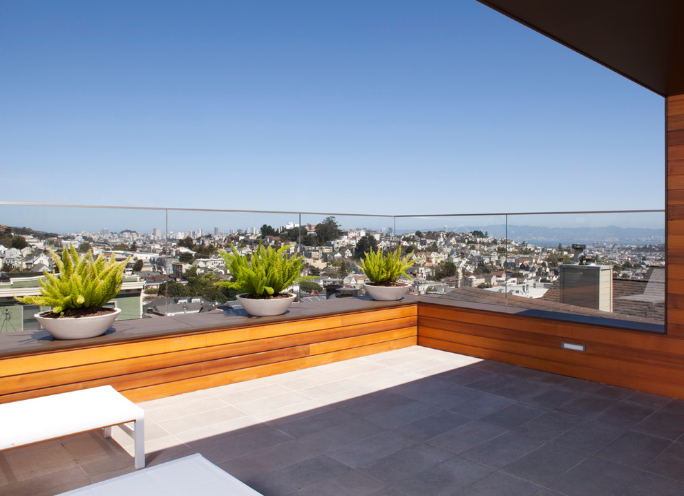 Inspiration for a modern terrace in San Francisco with no cover.