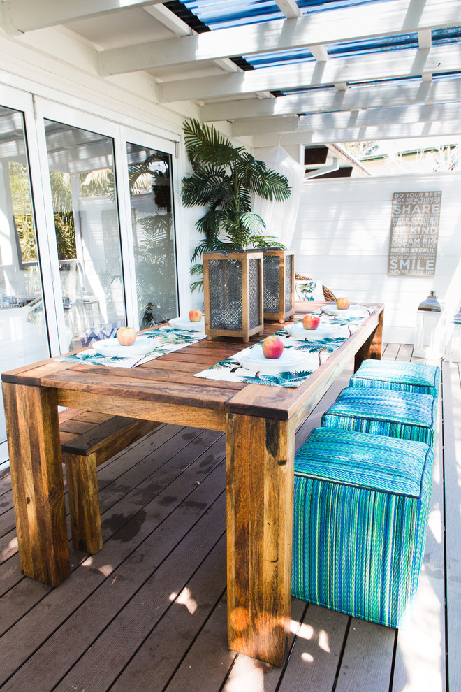 Inspiration pour une petite terrasse marine.