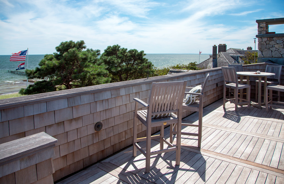 Photo of a medium sized beach style roof terrace in Boston with no cover.