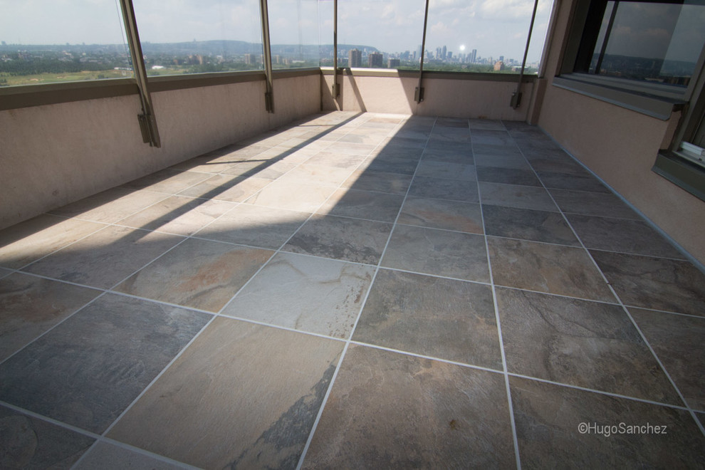 Outdoor balcony tile Traditional Deck Montreal by Ceramiques