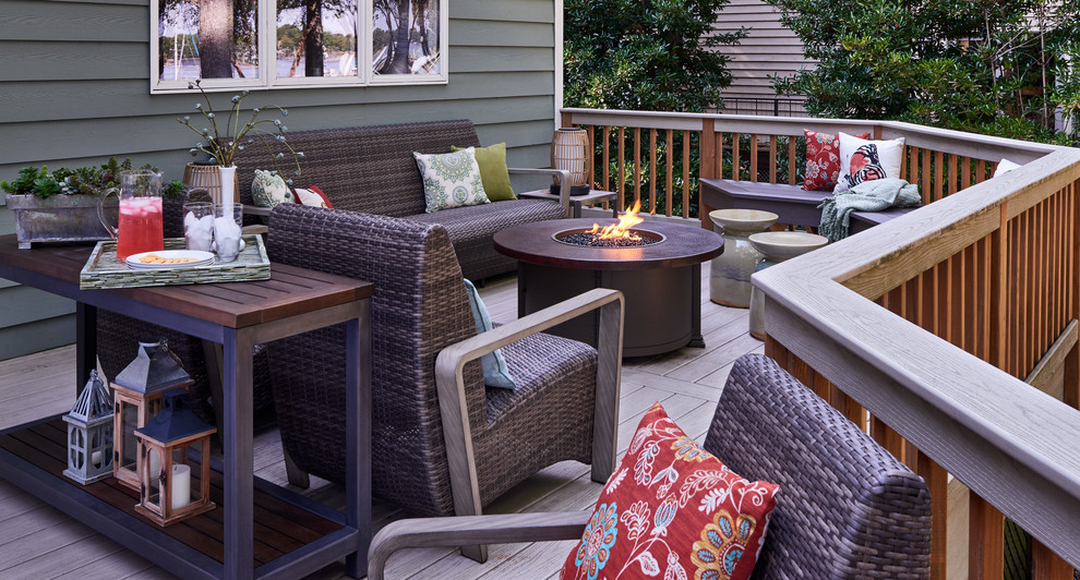 Deck - transitional backyard deck idea in Charlotte