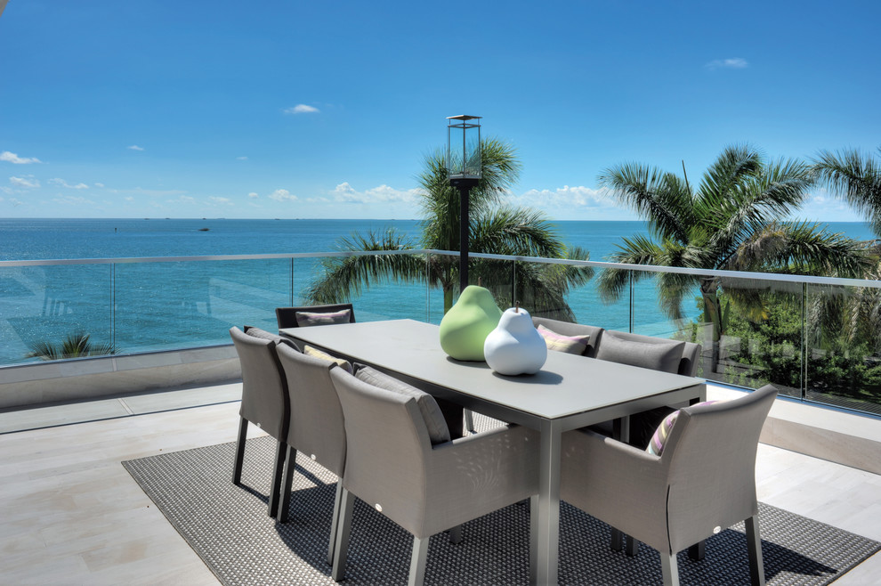 Design ideas for a contemporary terrace in Miami with no cover.