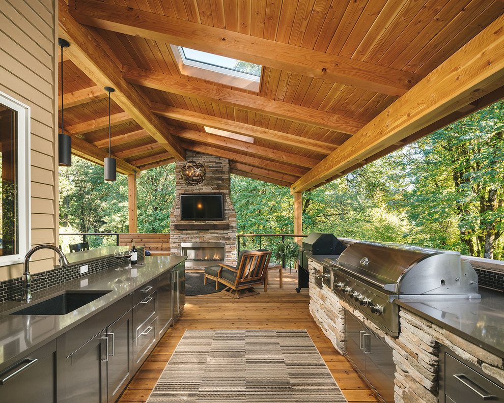 Outdoor Kitchen Craftsman Deck Portland by Matt Sipes, Neil