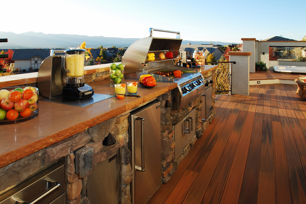 Outdoor Kitchen Contemporary Deck Denver by Mosaic Outdoor