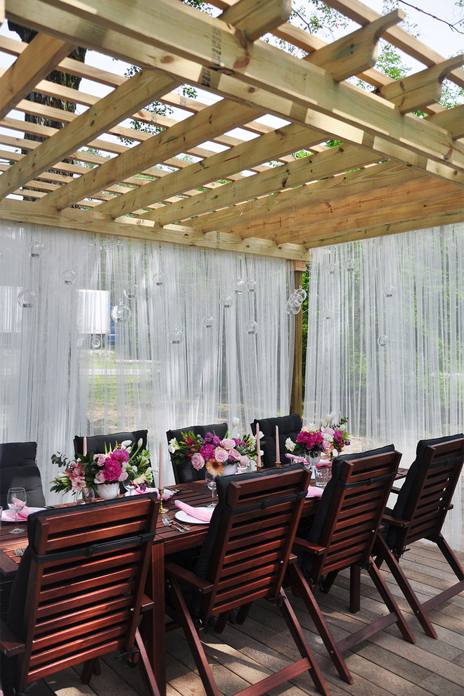 Inspiration for a traditional terrace in Birmingham with a pergola.