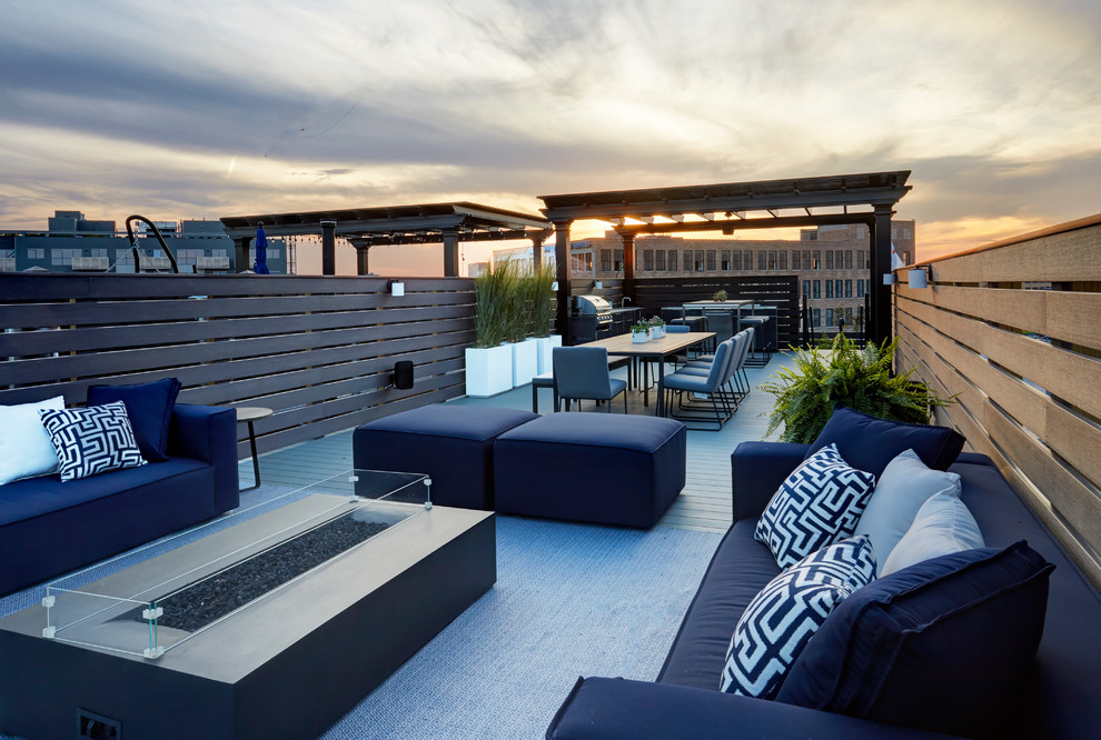 Outdoor Rooms Partition Chicago Rooftop Contemporary Deck Chicago