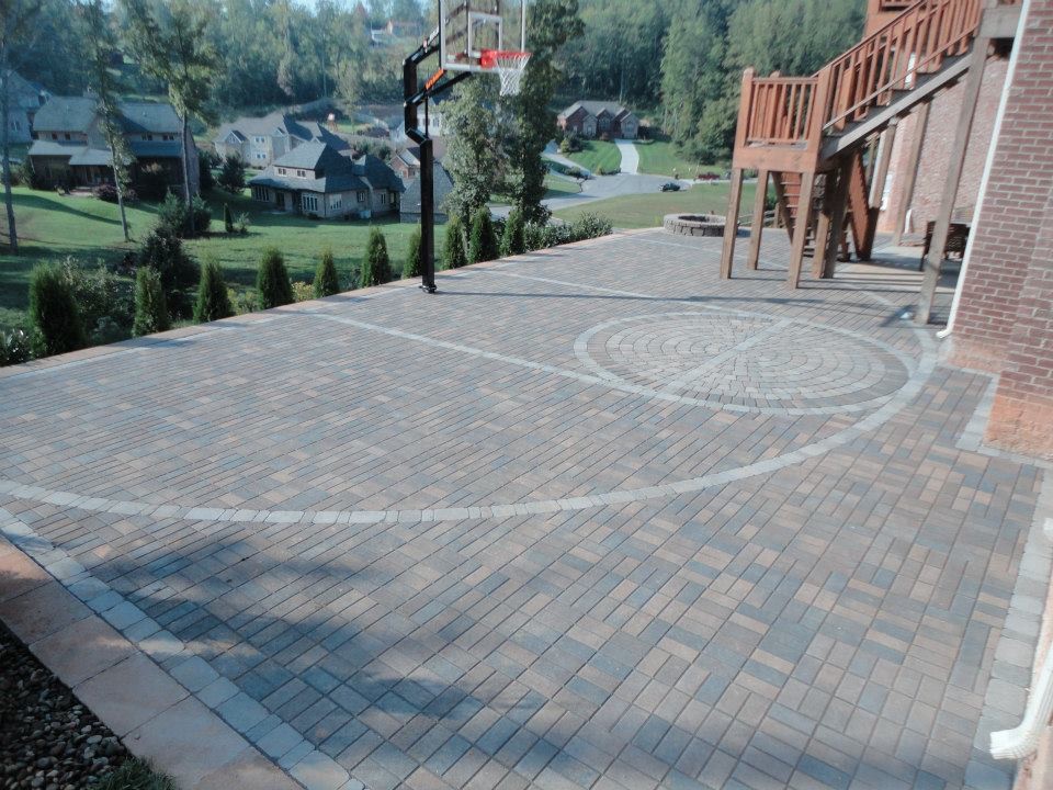 Paver basketball court Traditional Deck Other by Wildwood Land