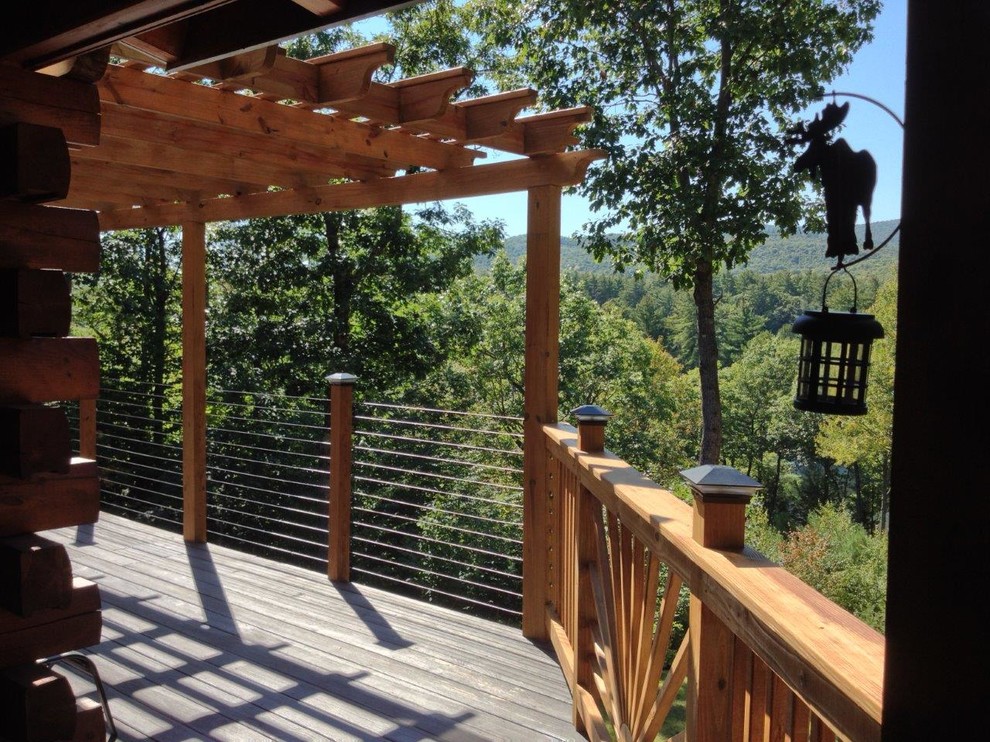 Pergola & Stainless Steel Cable Railing System Deck Boston by
