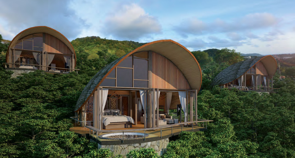 Inspiration pour une terrasse marine avec une extension de toiture.