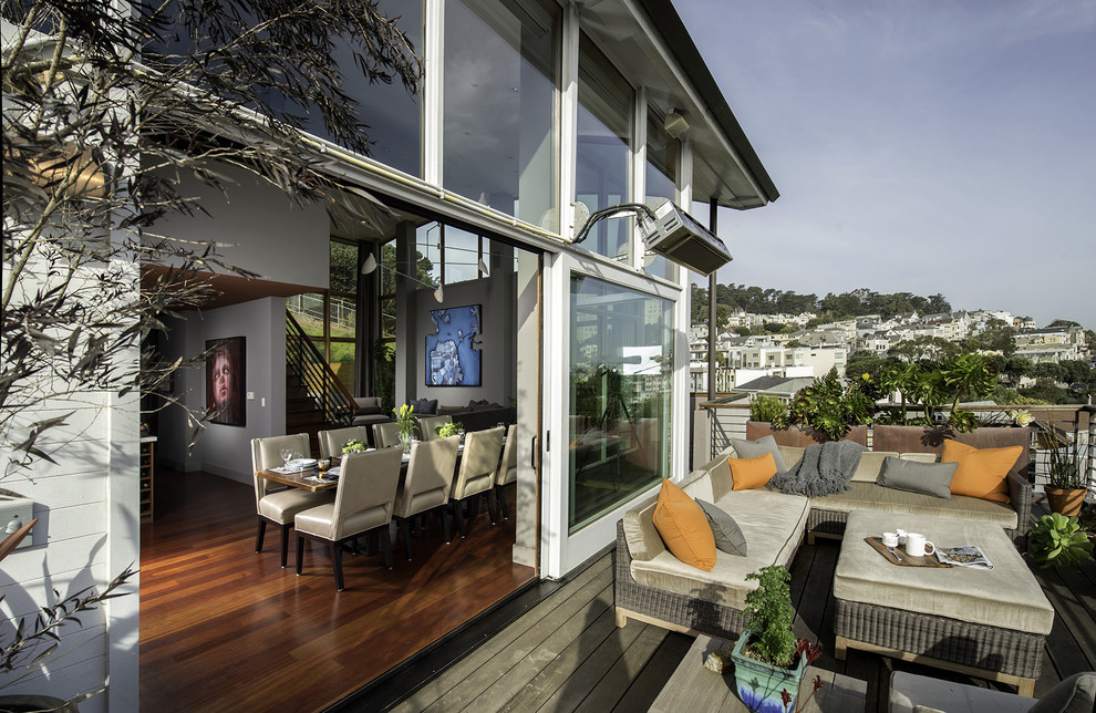 Immagine di una terrazza contemporanea con nessuna copertura