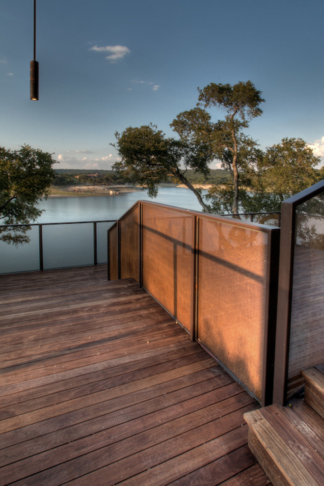 Inspiration for a large modern back terrace in Austin with no cover.