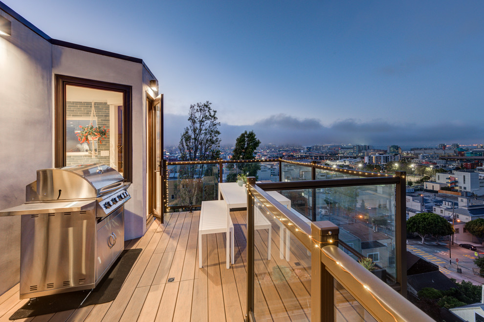 Deck - contemporary deck idea in San Francisco with no cover