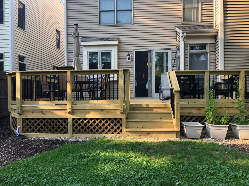 Pressure Treated Pine Deck with Lattice Skirting in Lake Zurich, IL Traditional Deck