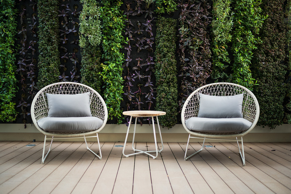 This is an example of a traditional terrace in Other with a living wall.