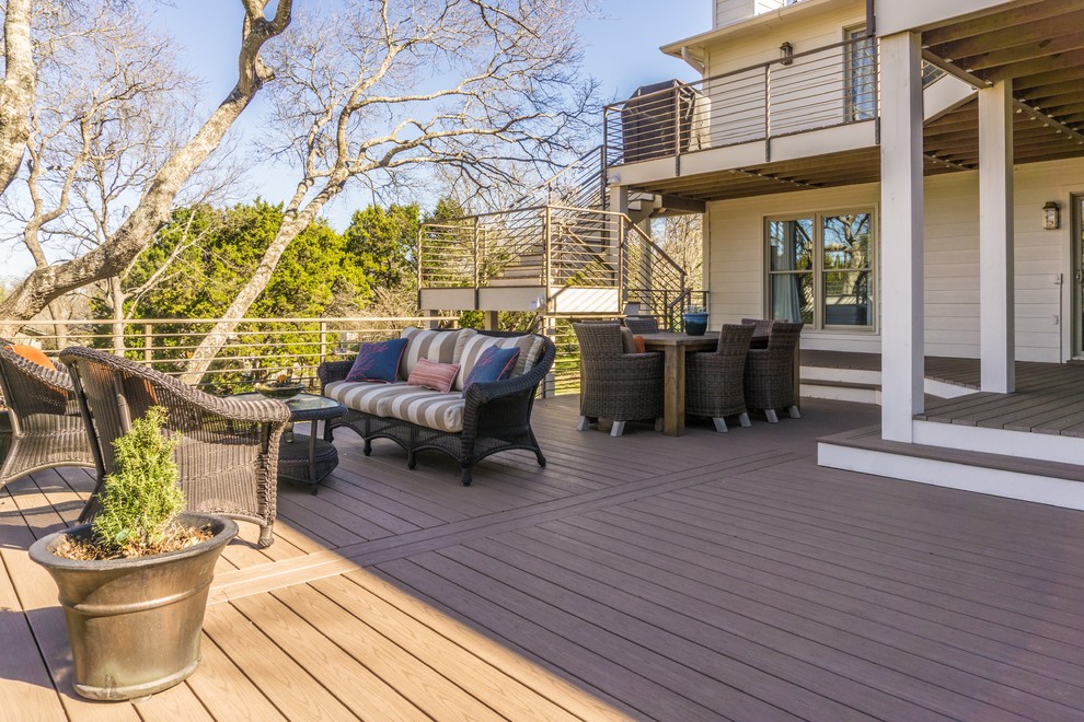 Inspiration for a large contemporary back terrace in Austin with no cover.