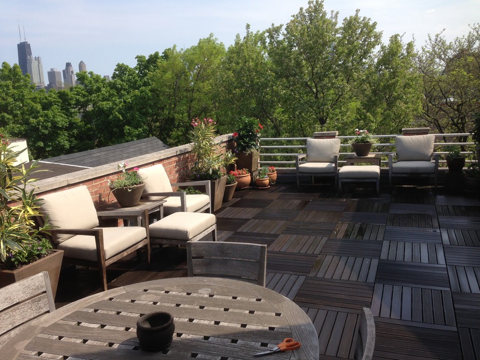 Roof Top Deck Spaces Eclectic Deck Chicago by JW LANDSCAPES LLC