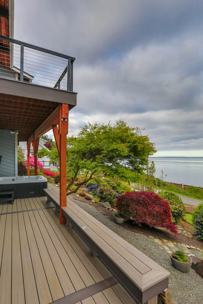 Photo of a large coastal side terrace in Seattle.