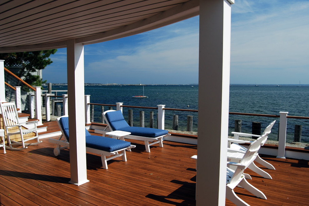 Inspiration for a large coastal deck remodel in Boston