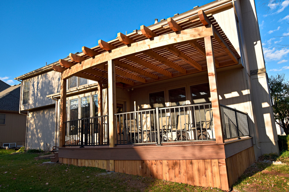 Soft Contemporary Radius Deck & Pergola Transitional Deck Kansas