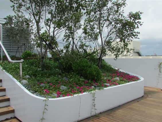 Immagine di una terrazza minimalista