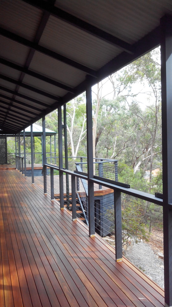 Photo of a medium sized contemporary back terrace in Adelaide with a pergola.