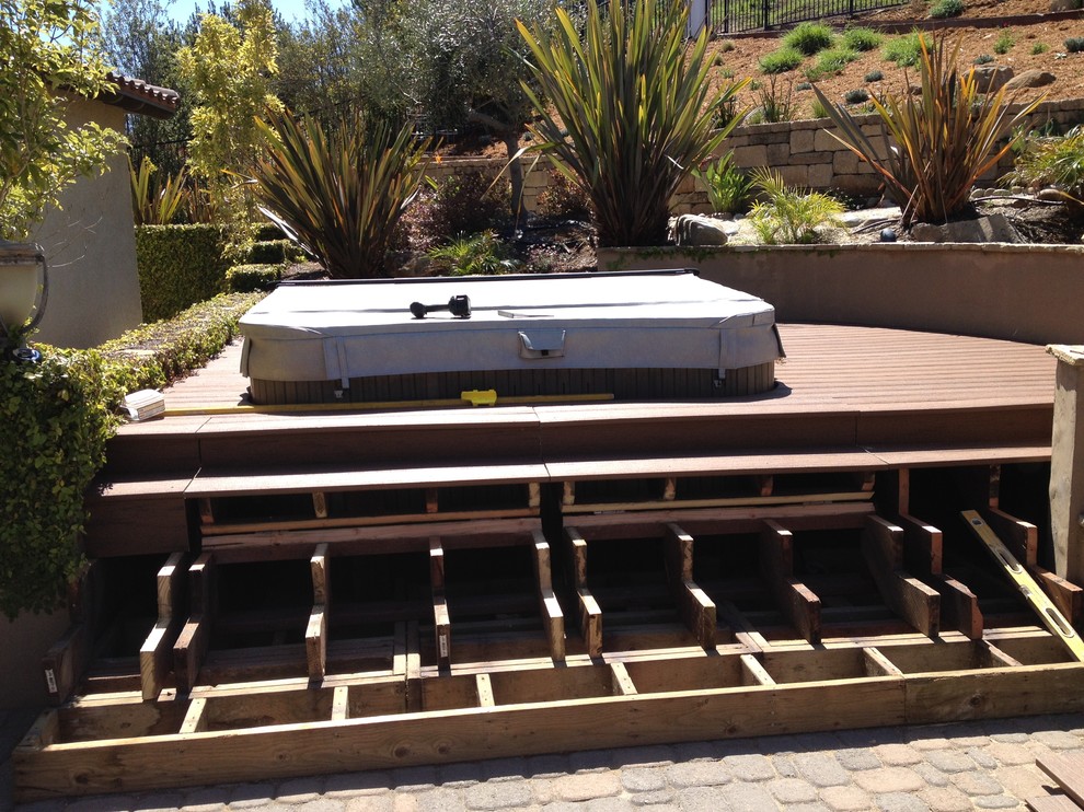 Stairs during construction Matt's New Deck Traditional Deck San